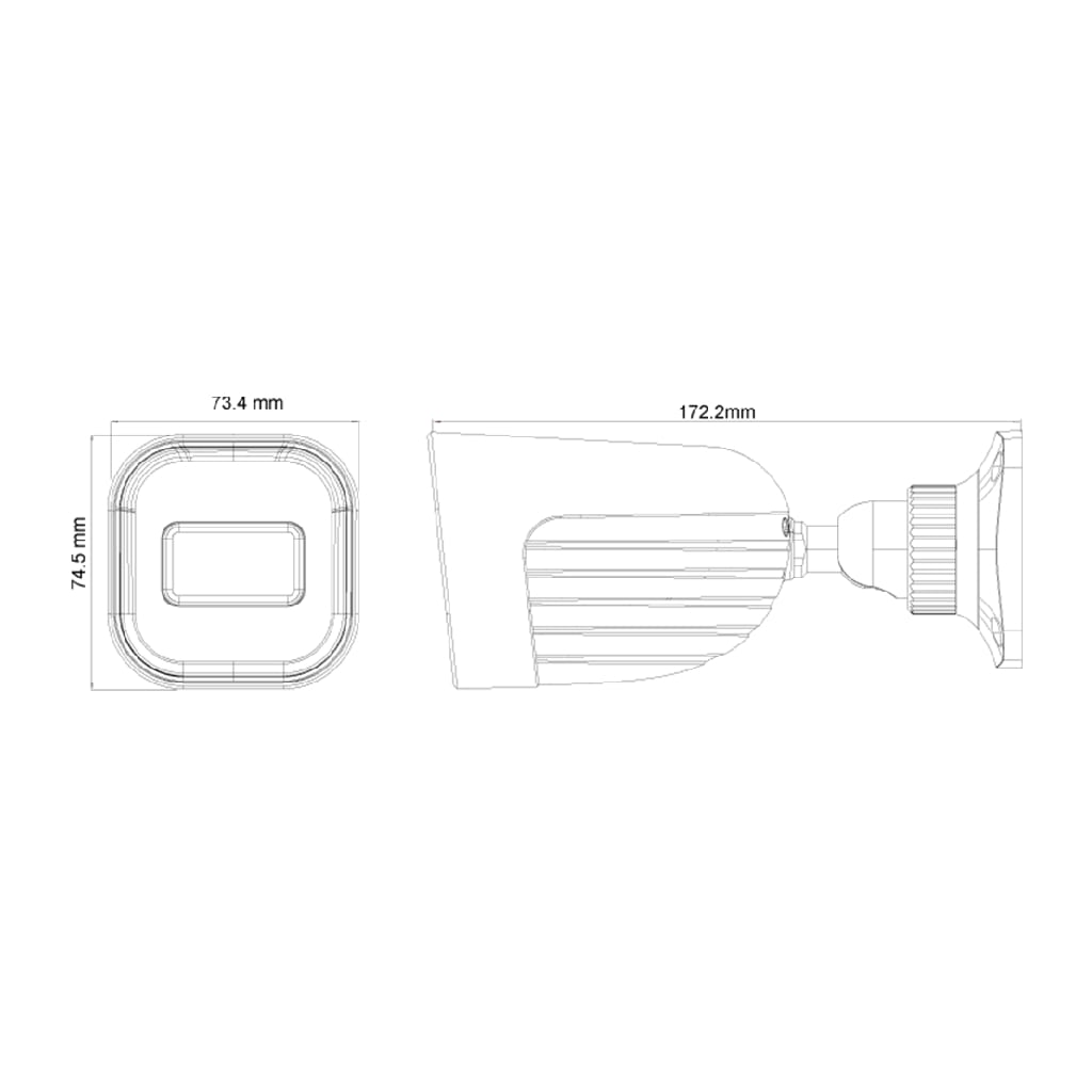 Tubular AHD 4EN1 8MP IR20m 2.8mm IP67