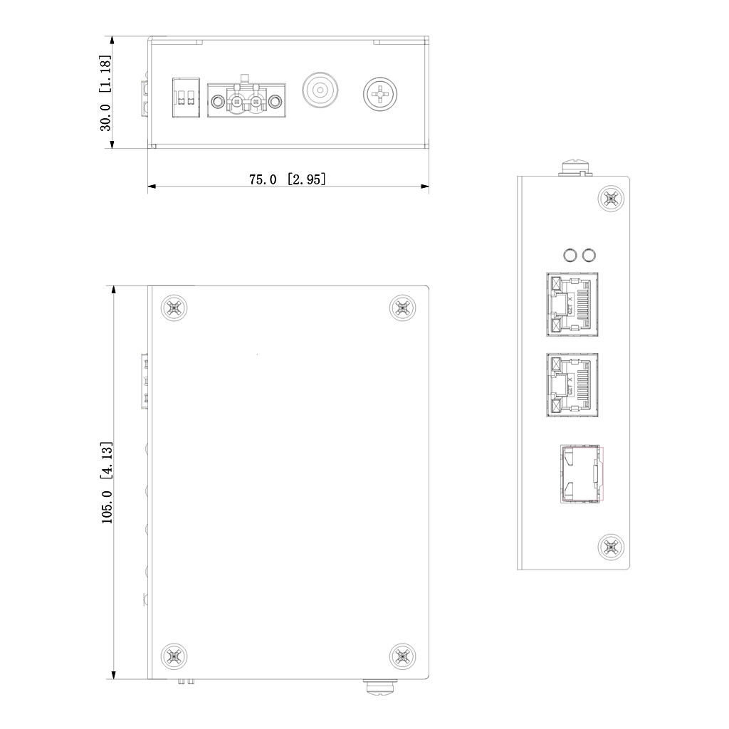 Switch PoE 2.0 2 puertos (1p 10/100 + 1p Gigabit) +1SFP Uplink Gigabit 60W No_Manejable Layer2