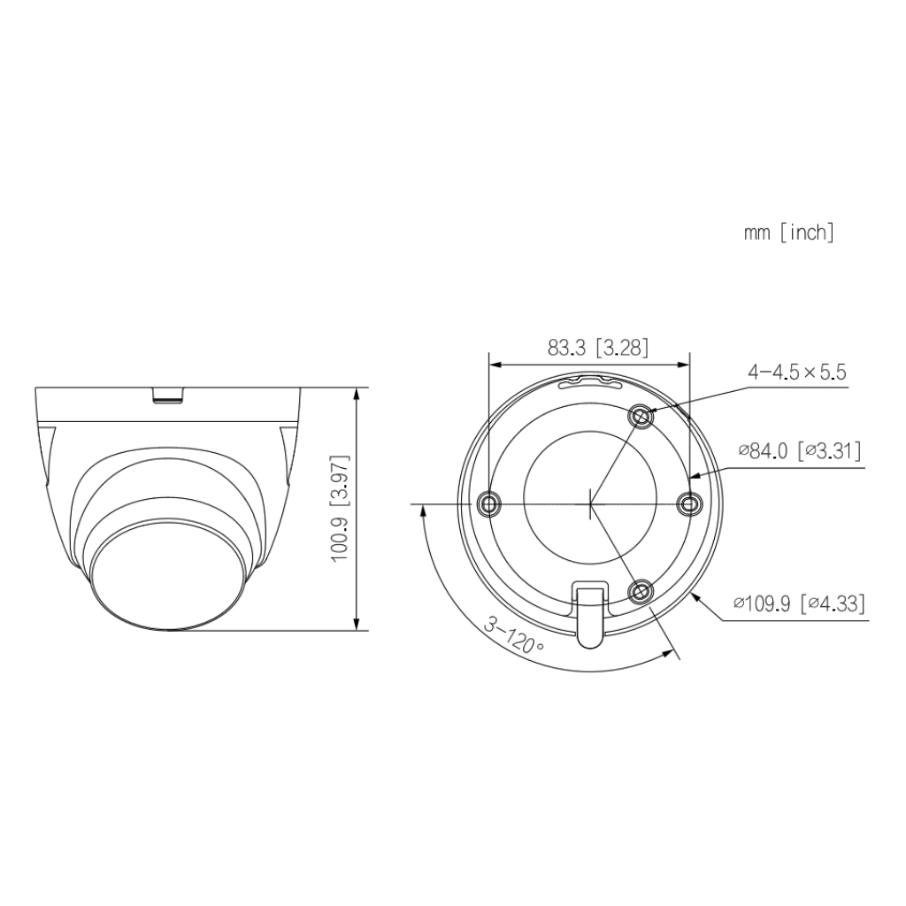 Domo HDCVI 4EN1 4K dWDR IR60m 2.8mm IP67 Disuasión activa Quick-to-install