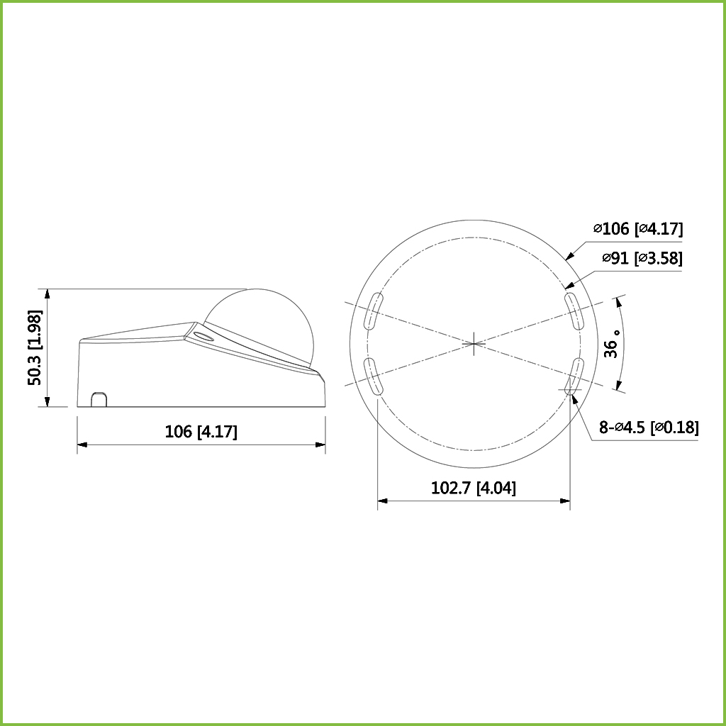 Domo HDCVI 4EN1 5M DN ICR WDR Starlight IR30m 2.8mm IP67 IK10 MIC