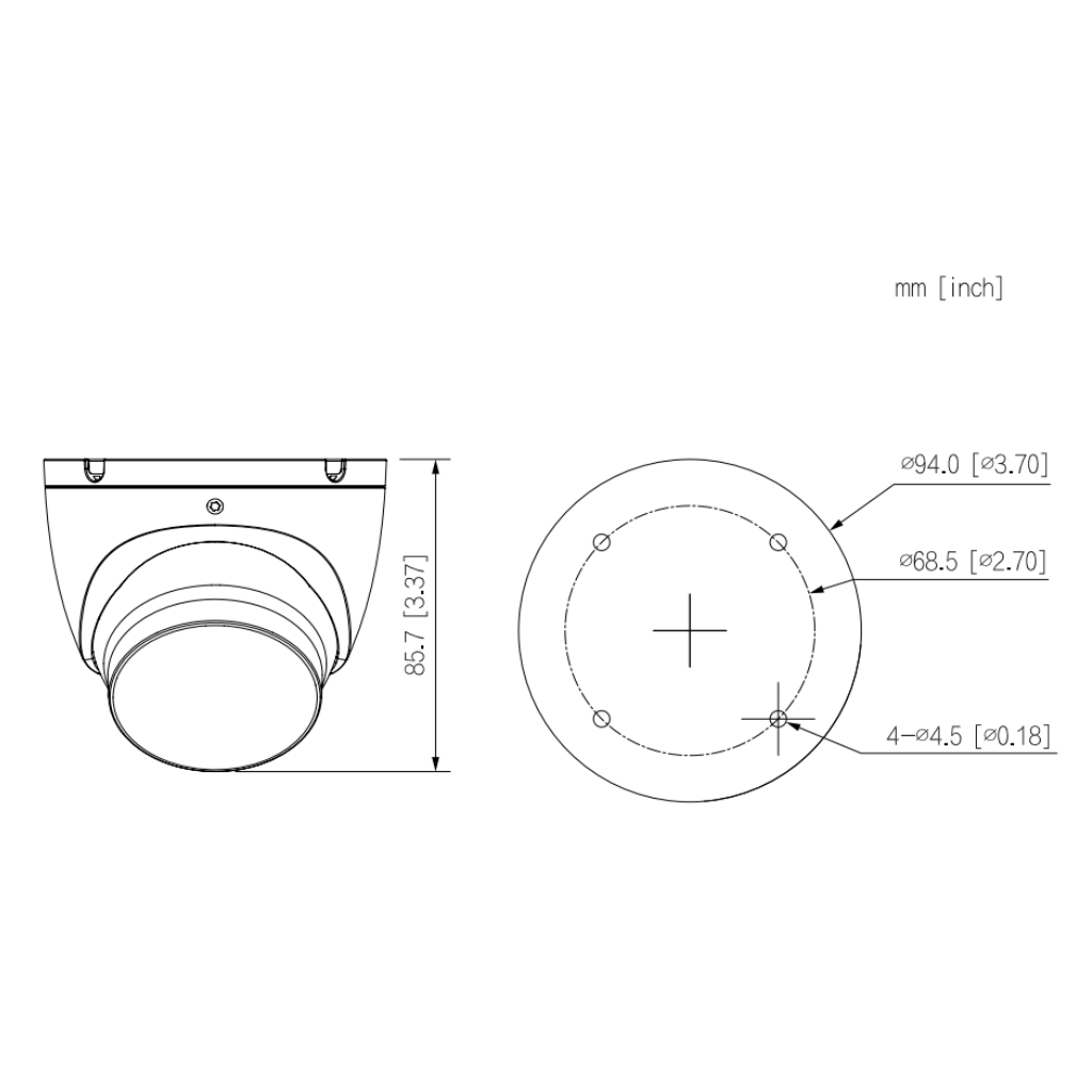 Domo HDCVI 4EN1 4K WDR Iluminación Dual LED20m/IR20m 2.8mm IP67 MIC