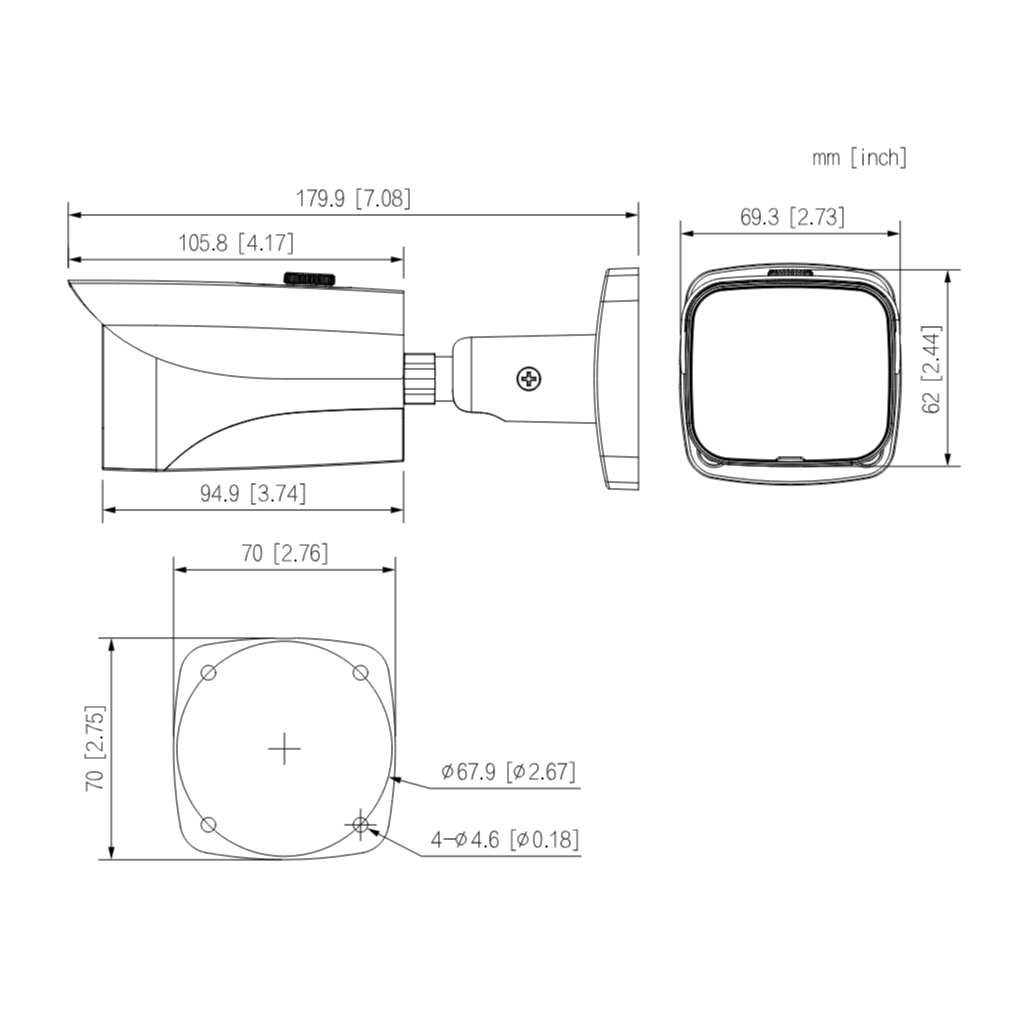 Tubular HDCVI 4EN1 5M DN WDR Starlight IR40m 3.6mm IP67 AUDIO MIC