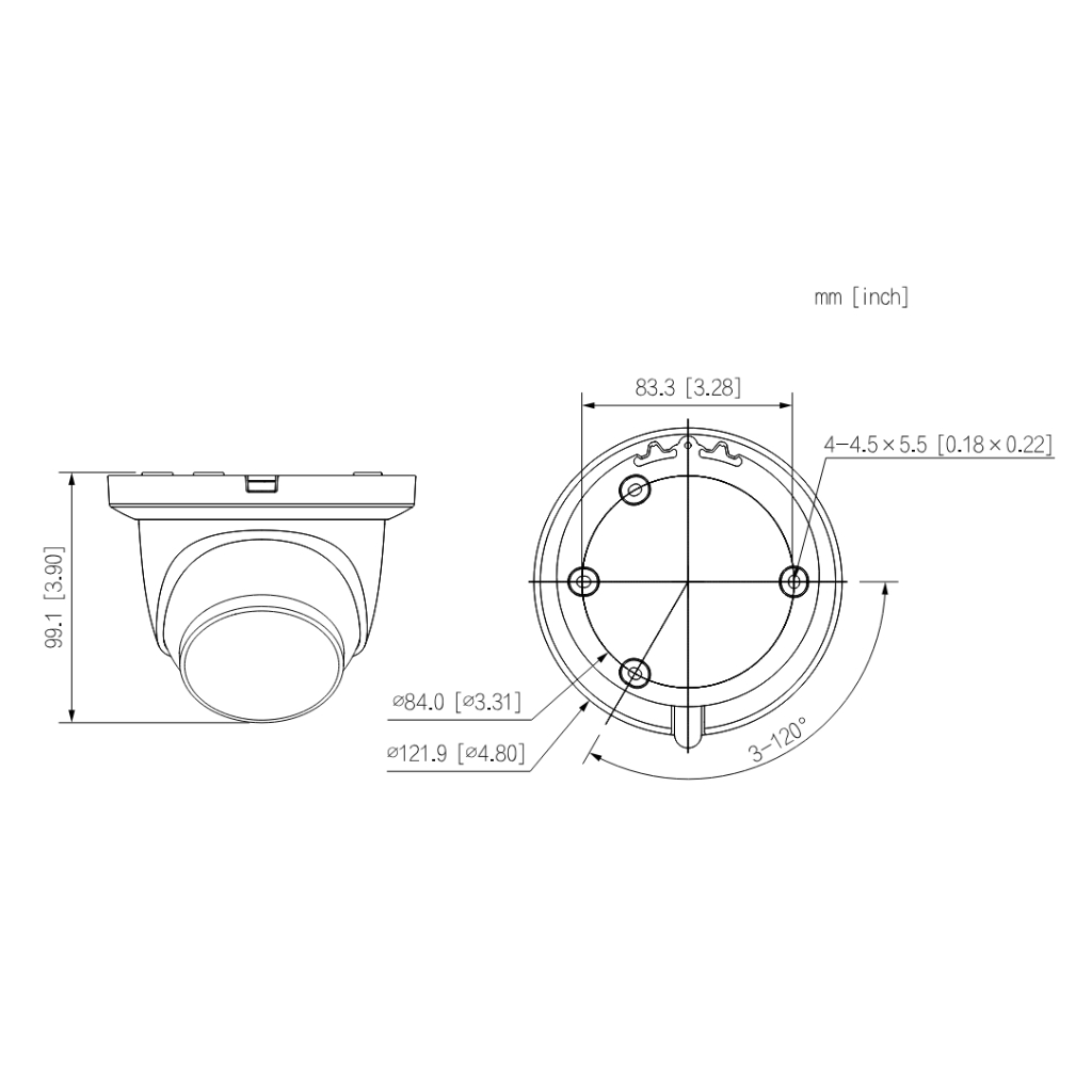 Domo HDCVI 4EN1 5M WDR Starlight IR60m 2.8mm IP67 MIC Quick-to-instal