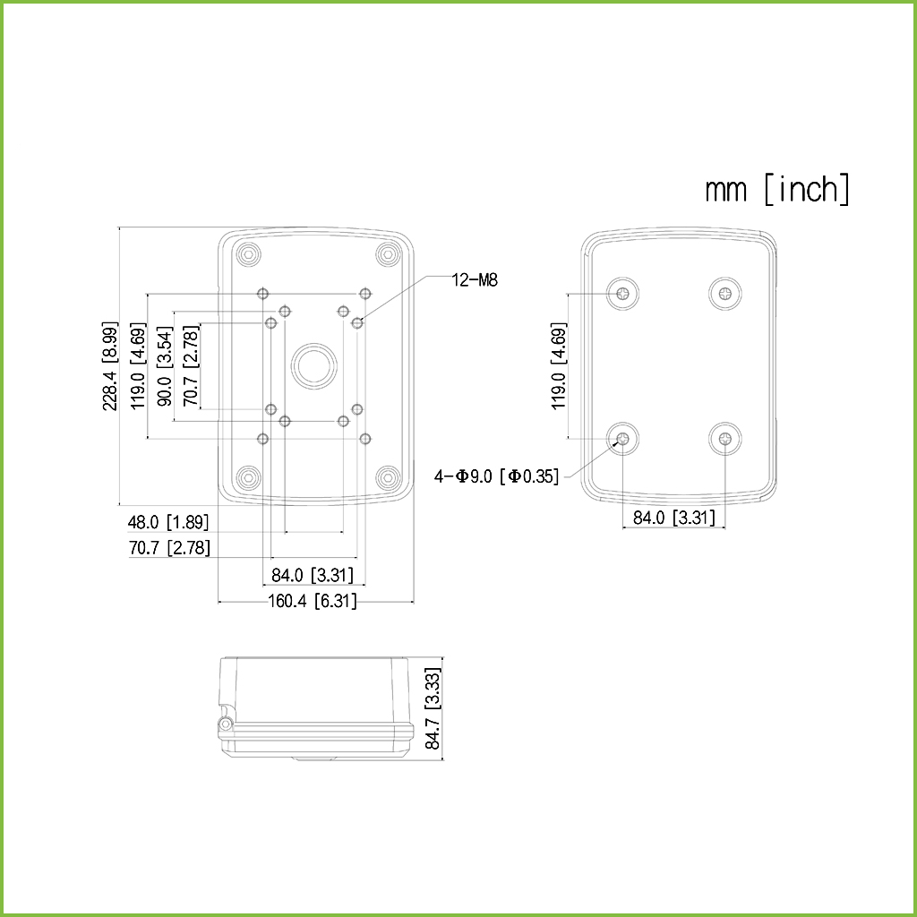 Caja conexiones IP66 para Domos motorizados series 4/5/6/8