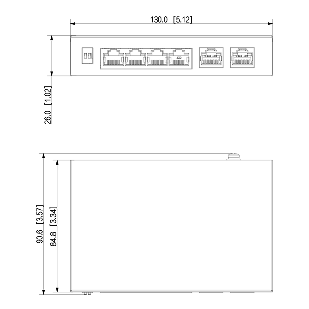 Switch PoE 2.0 4 puertos Gigabit +2RJ45 Uplink 60W No_Manejable Layer2