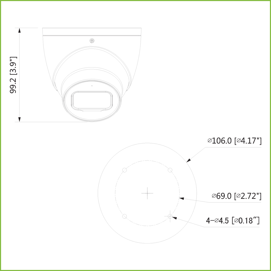 Domo HDCVI 4EN1 2M 1080P FULL COLOR WDR Starlight 3.6mm IP67 AUDIO MIC