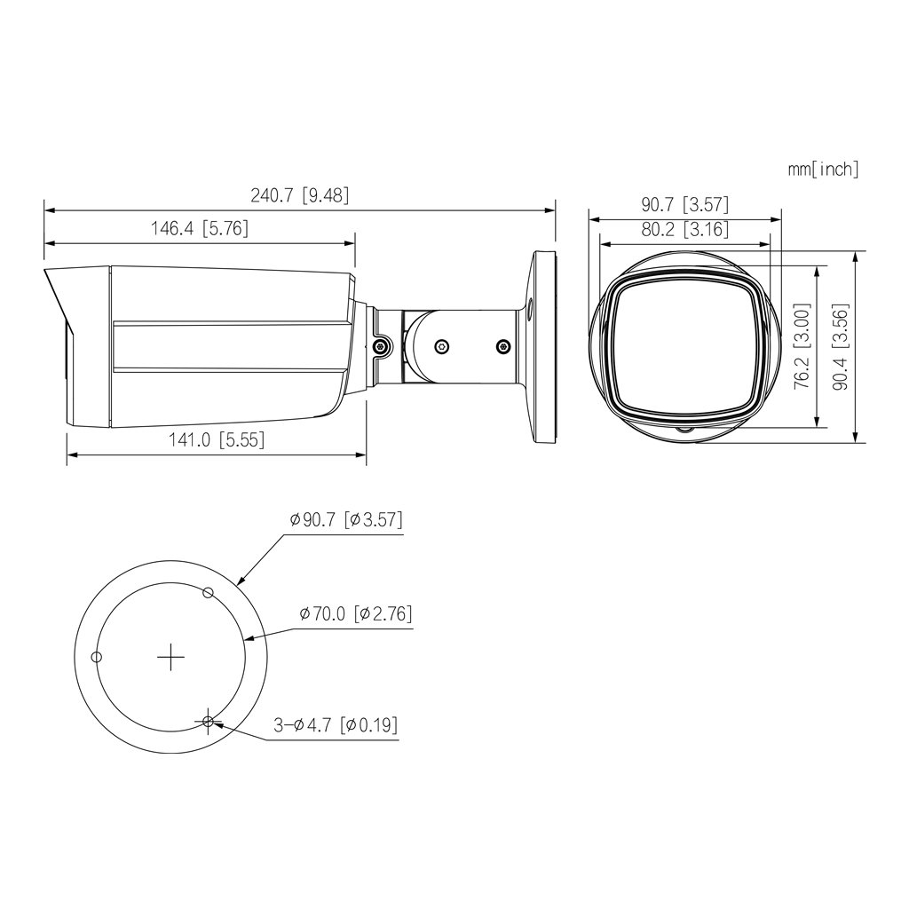 Tubular HDCVI TiOC 4EN1 2M 1080P WDR Iluminación Dual LED40m/IR40m 2.8mm IP67 AUDIO MIC E/S