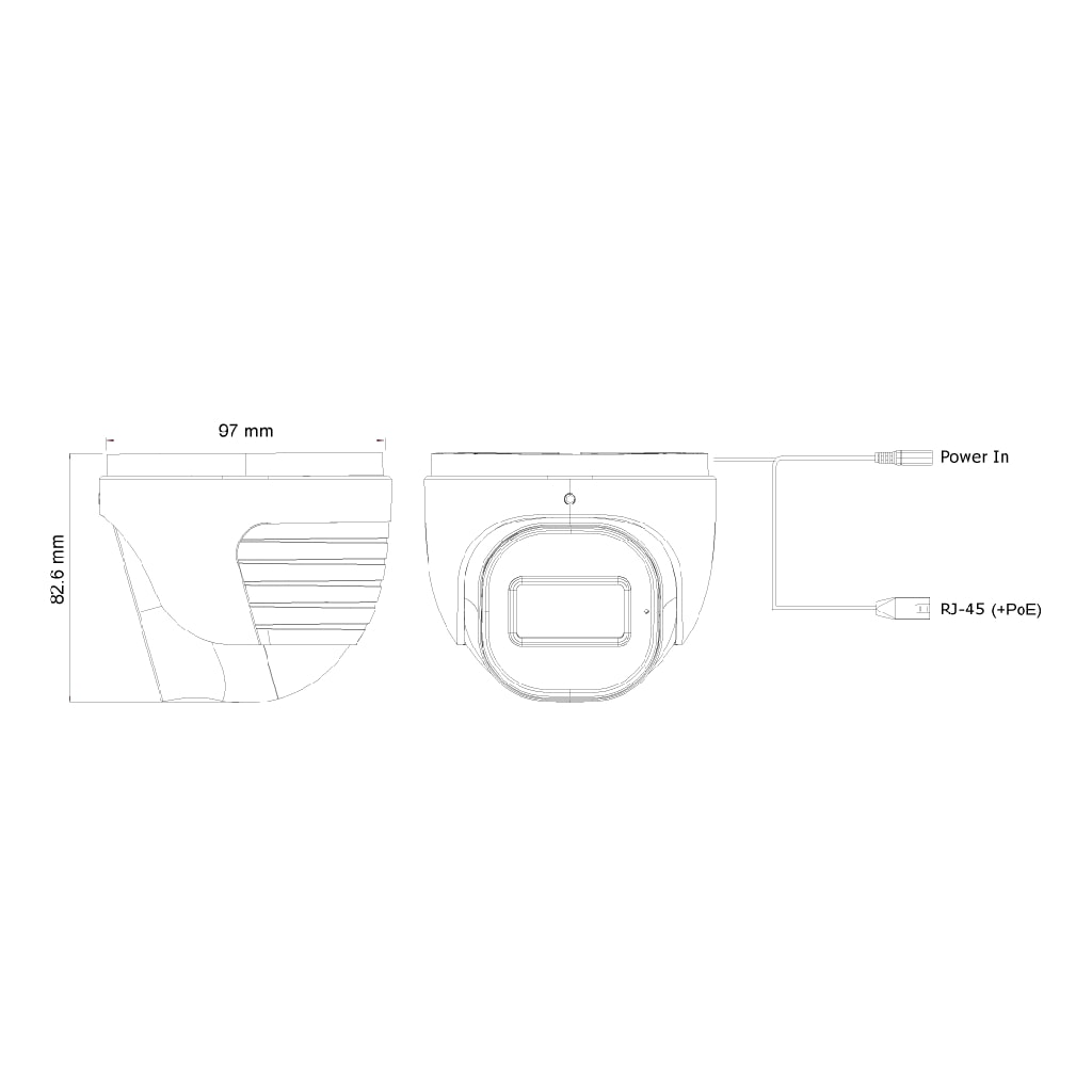 Domo IP 2MP H265 dWDR IR20m 2.8 PoE IP67 MIC NDAA