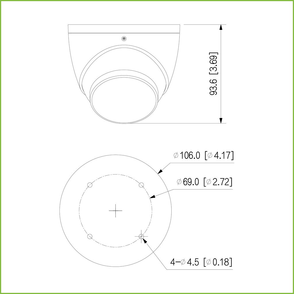 Domo HDCVI 4EN1 5M FULL COLOR WDR Starlight LED40m 3.6mm IP67