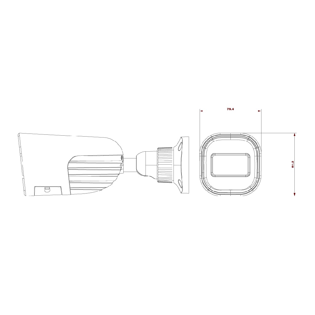 Tubular AHD 4EN1 1080P IR40m 2.8-12mm VF IP67