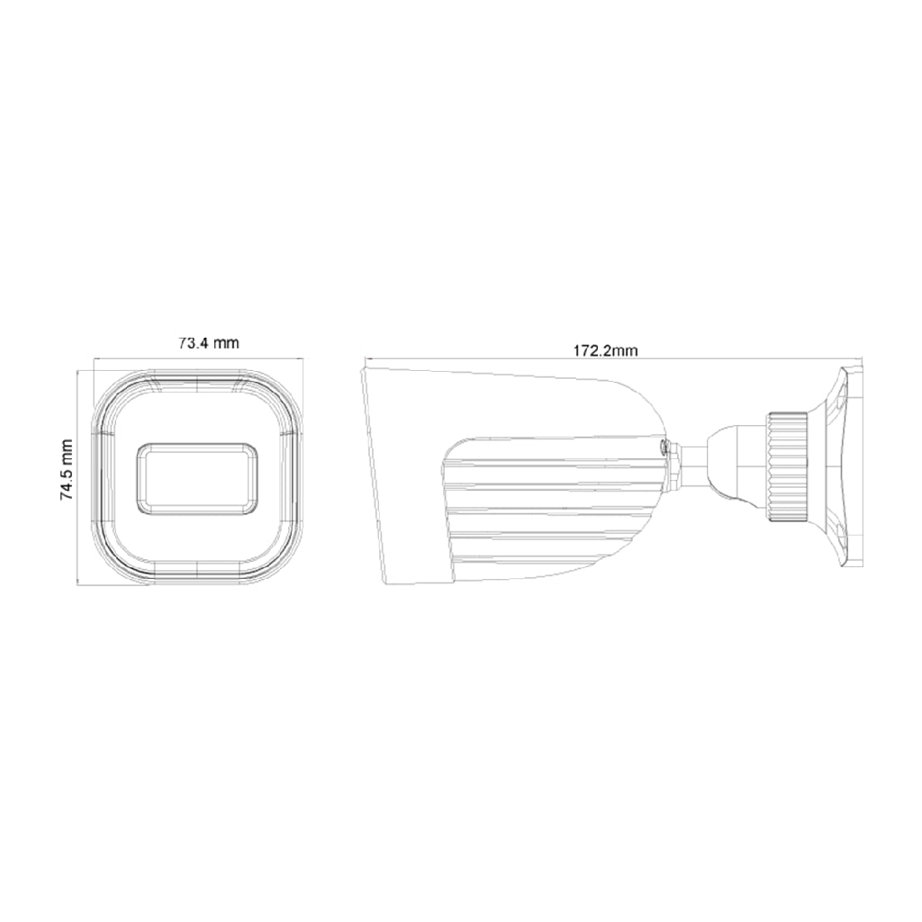 Tubular AHD 4EN1 5MP IR20m 2.8mm IP67