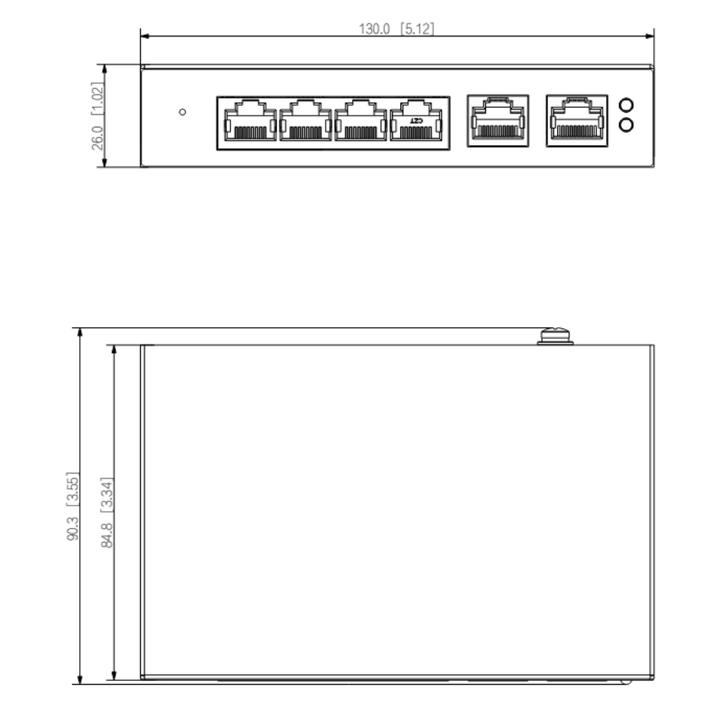 Switch PoE 4 puertos 10/100 + 2RJ45 Uplink Gigabit 60W Manejable en Cloud Layer2