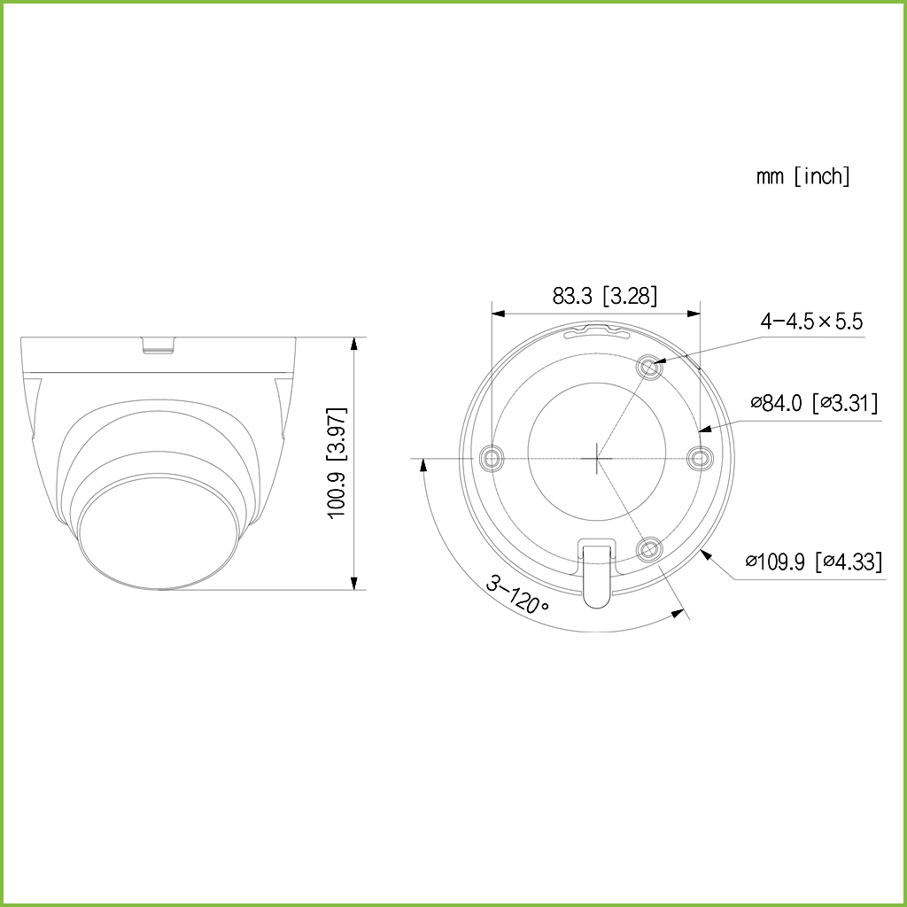 Domo HDCVI 5M dWDR LED30m 2.8mm IP67 PIR Disuasión activa Quick-to-install