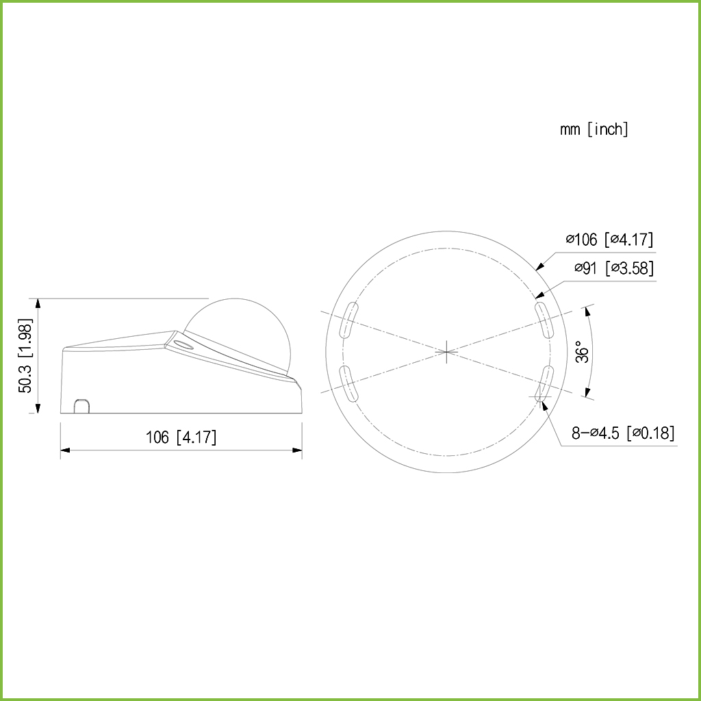 (-S5) Domo HDCVI 4EN1 2M 1080P DN ICR dWDR IR20m 2.8mm IP67 IK10 MIC