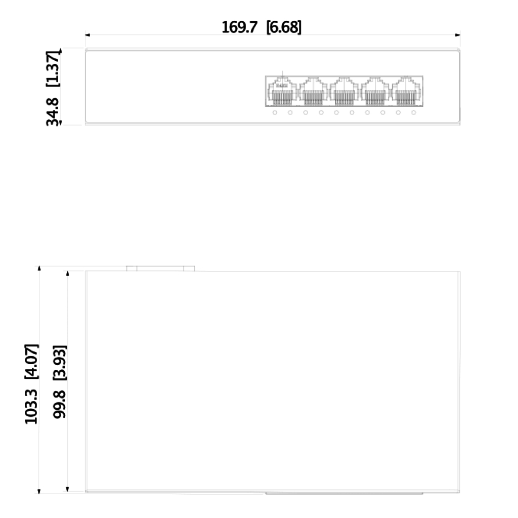 Switch PoE 4 puertos Gigabit +1RJ45 Uplink Gigabit 36W No_Manejable Layer2