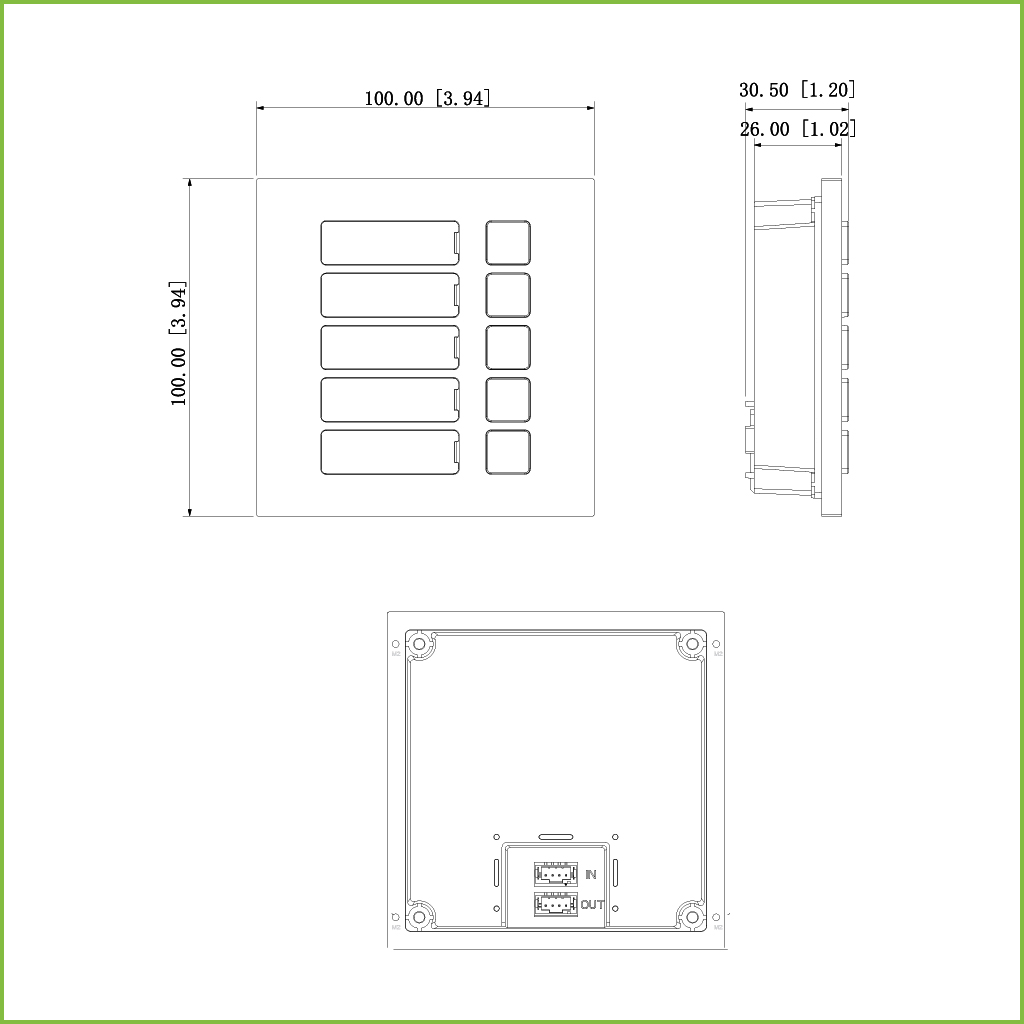 Estación Exterior Modular para Videoportero IP con 5 Botones para Series VTO4202F-X