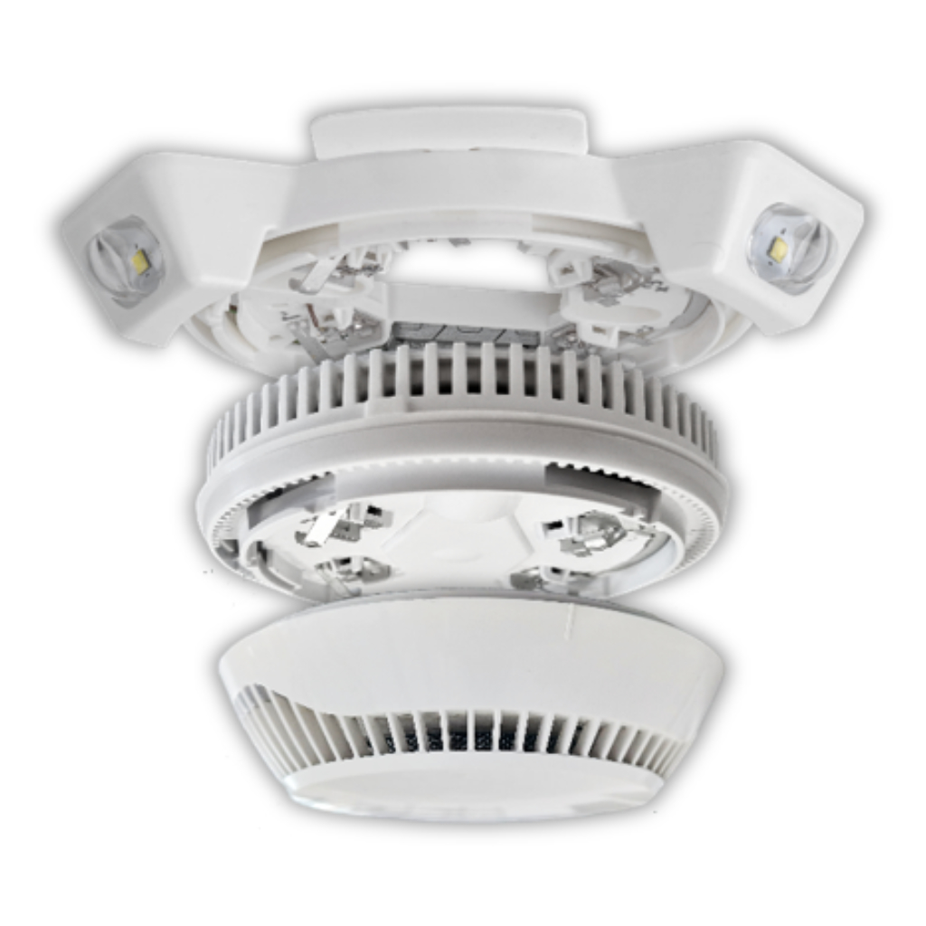 Base analogica con sirena. Requiere base standard no incluida. Certificado según EN54-3