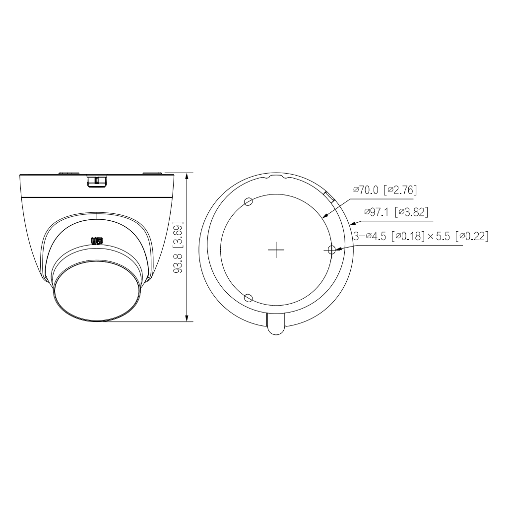 Domo HDCVI 4EN1 2M 1080P Iluminación Dual LED20m/IR20m 2.8mm IP67 MIC Quick-to-install