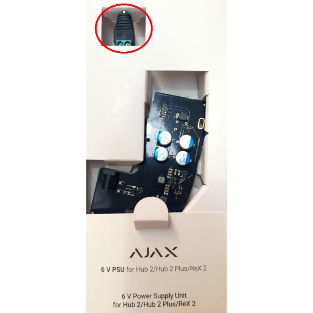 Ajax 6V PSU. Módulo de alimentación para Hub 2 / Hub 2 Plus / ReX 2