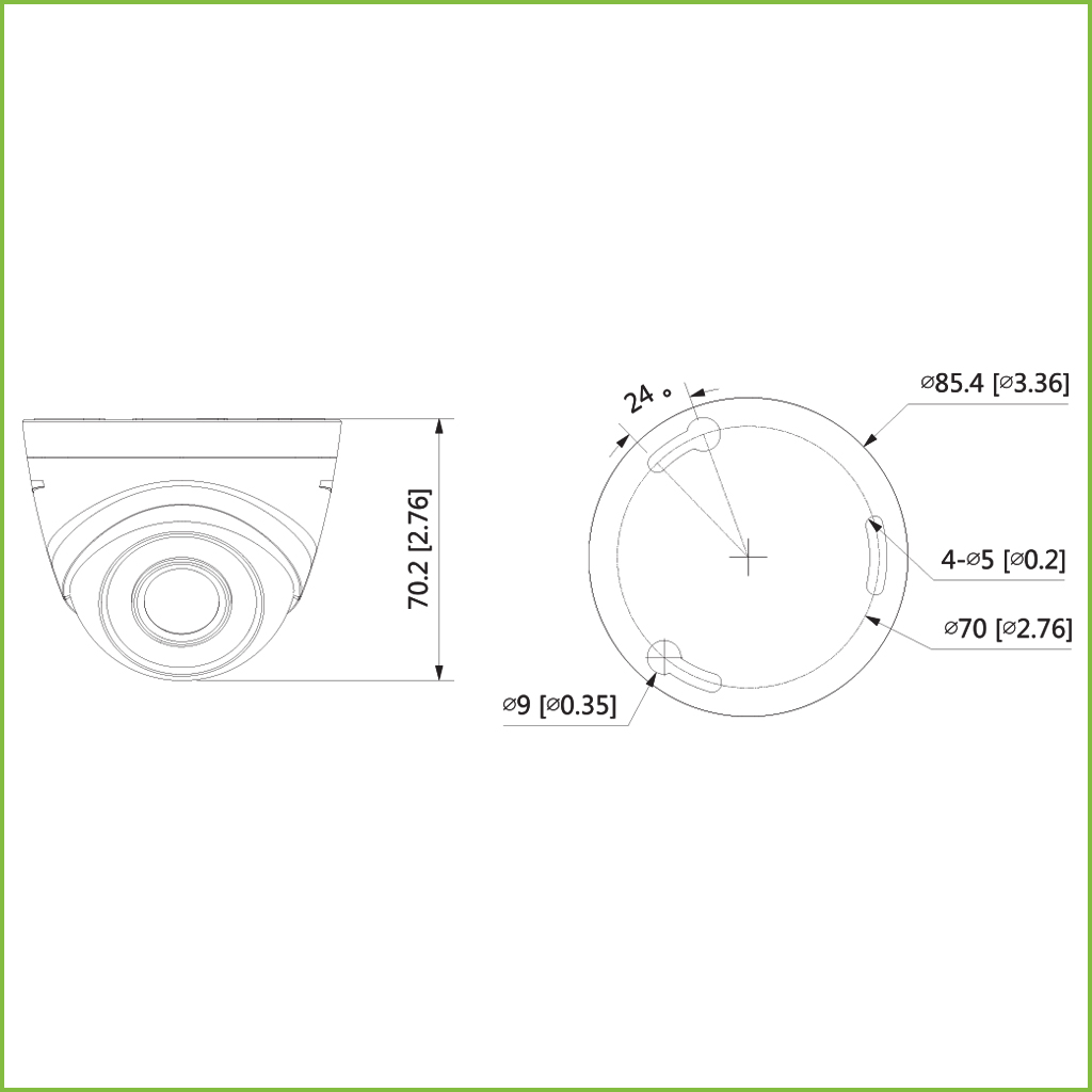 Domo HDCVI 4EN1 2M 1080P DN ICR IR20m 0Lux 2.8mm Plástico