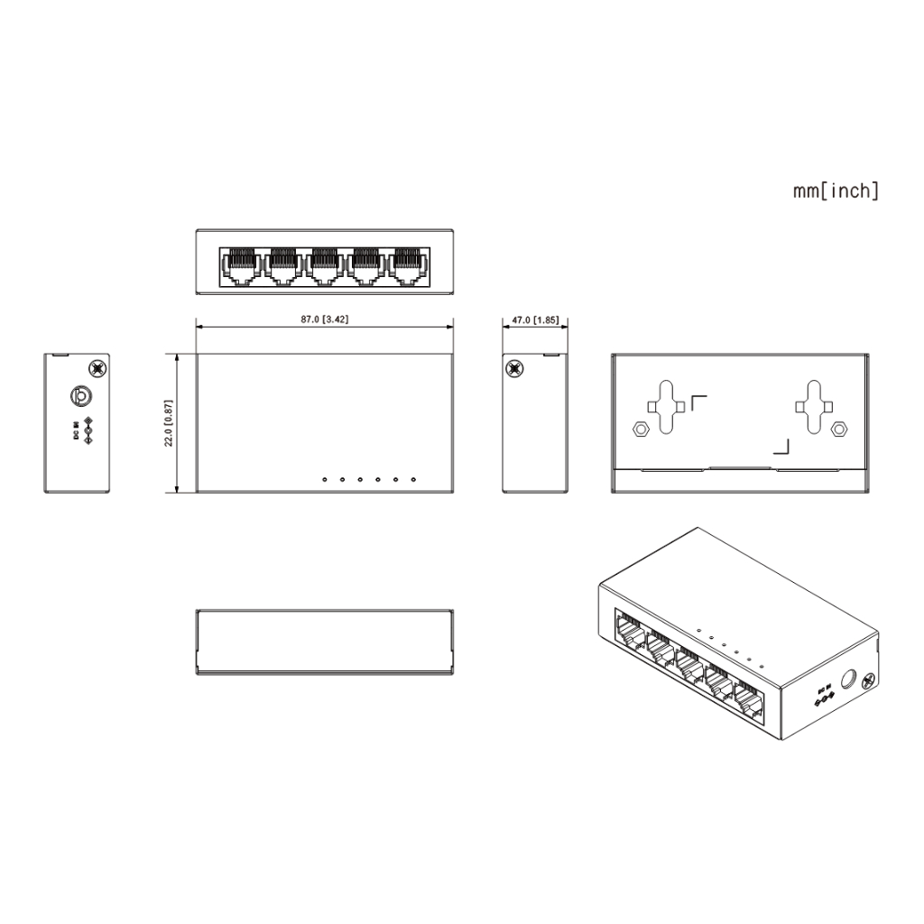 Switch 5 puertos Gigabit No_Manejable Layer2