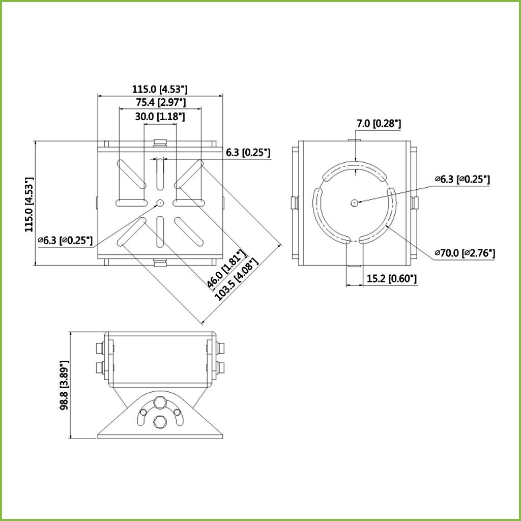 Rótula 3 ejes para cámaras IPC-HFSxxx/IPC-MFSxxx color gris