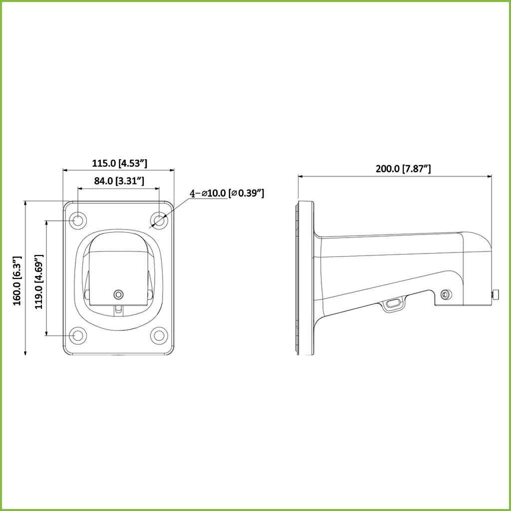 Soporte para montaje en pared para Speed Dome SD49 o PFA107 PFA106