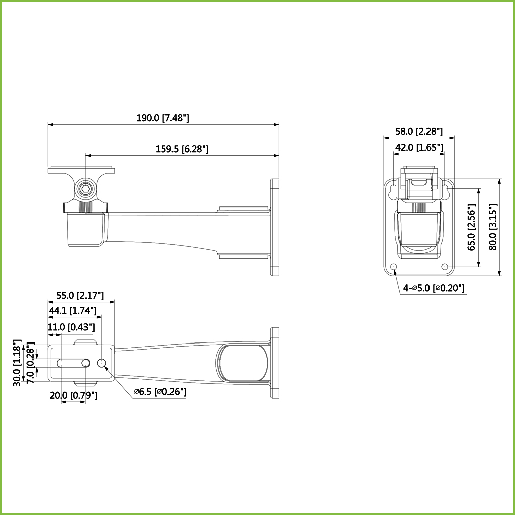 Soporte para montaje en pared para IPC-HFW3241DF-AS-4G e IP-HFxxx