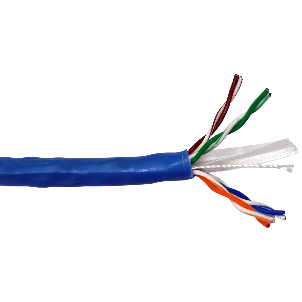 Bobina 305mts Cable UTP CAT6 0.53mm Cobre sin Oxigeno CE CPR Eca. Cubierta LSZH Azul. Mejor Precio por 10u y 50u