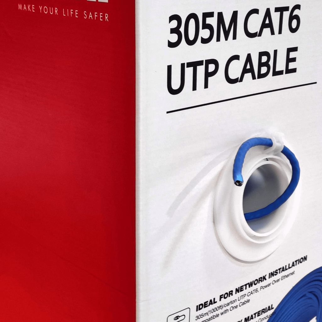 Bobina 305mts Cable UTP CAT6 0.53mm Cobre sin Oxigeno CE CPR Eca. Cubierta LSZH Azul. Mejor Precio por 10u y 50u