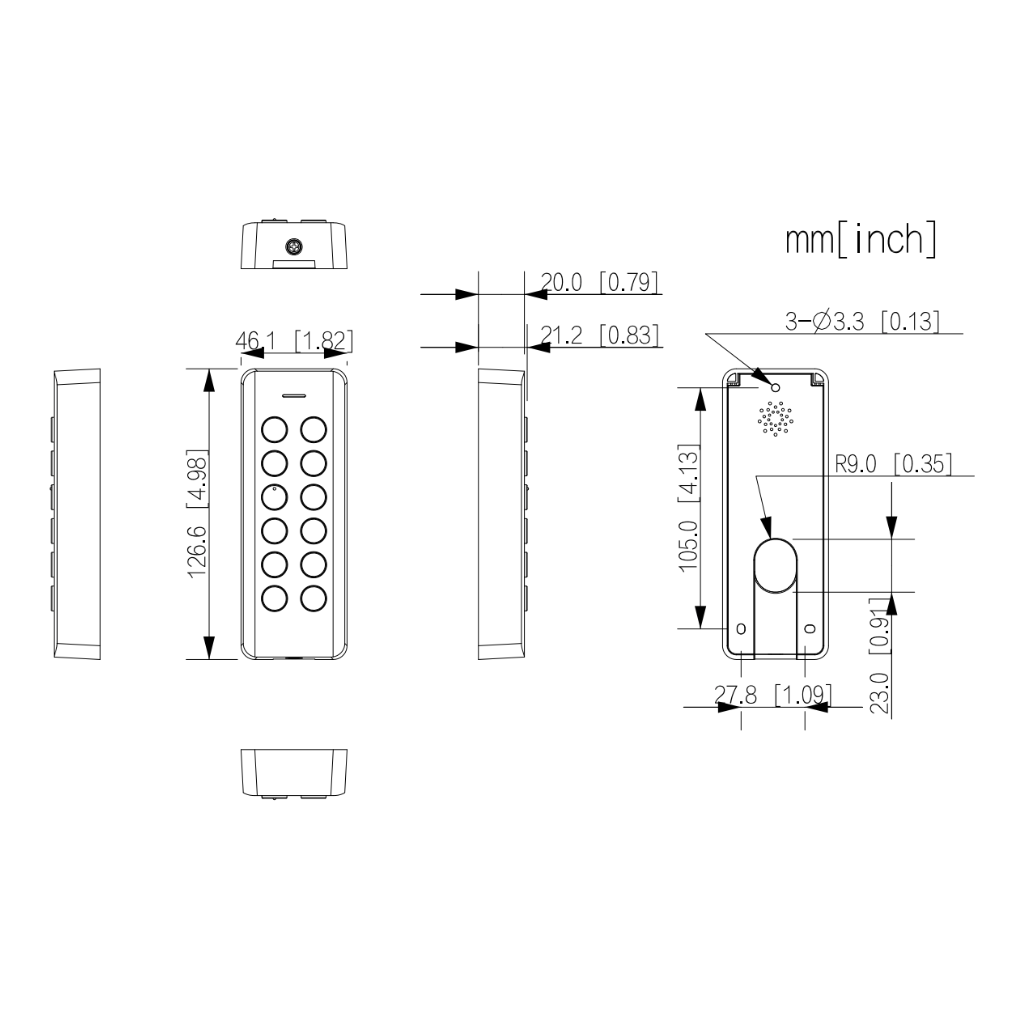 Lector Proximidad Mifare con teclado RS485 Wiegand IP66